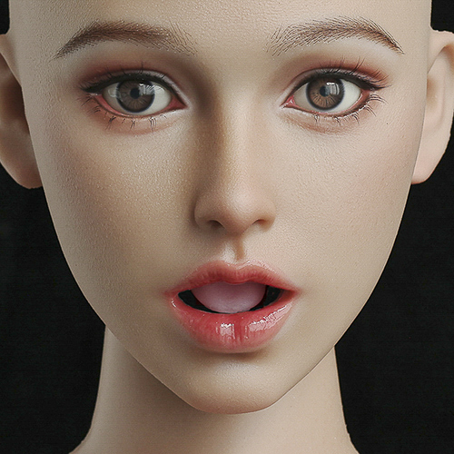 Hlava s  texturovanými ústy + jazyk